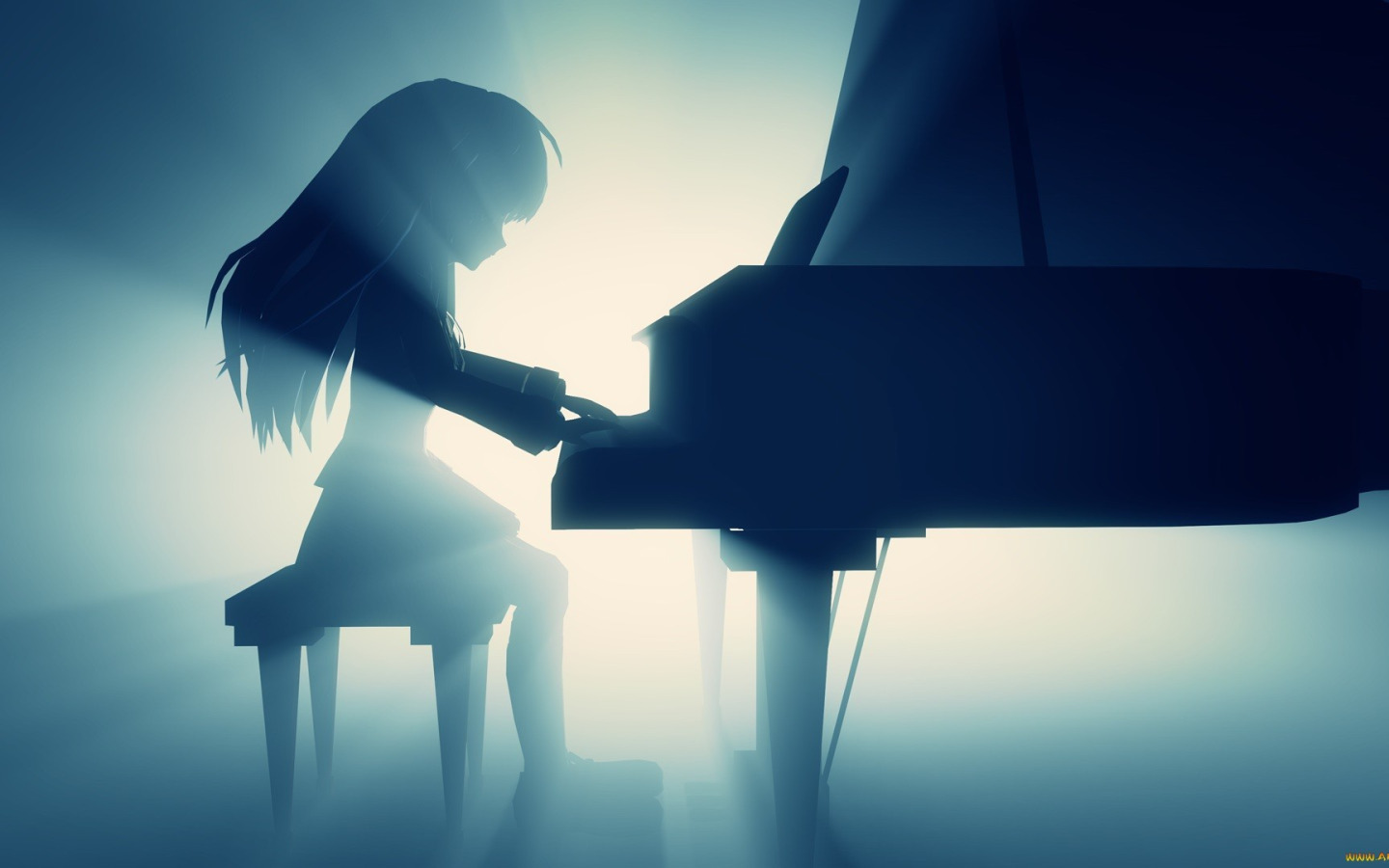 Пианистка светит сисями третьего размера в своей комнате