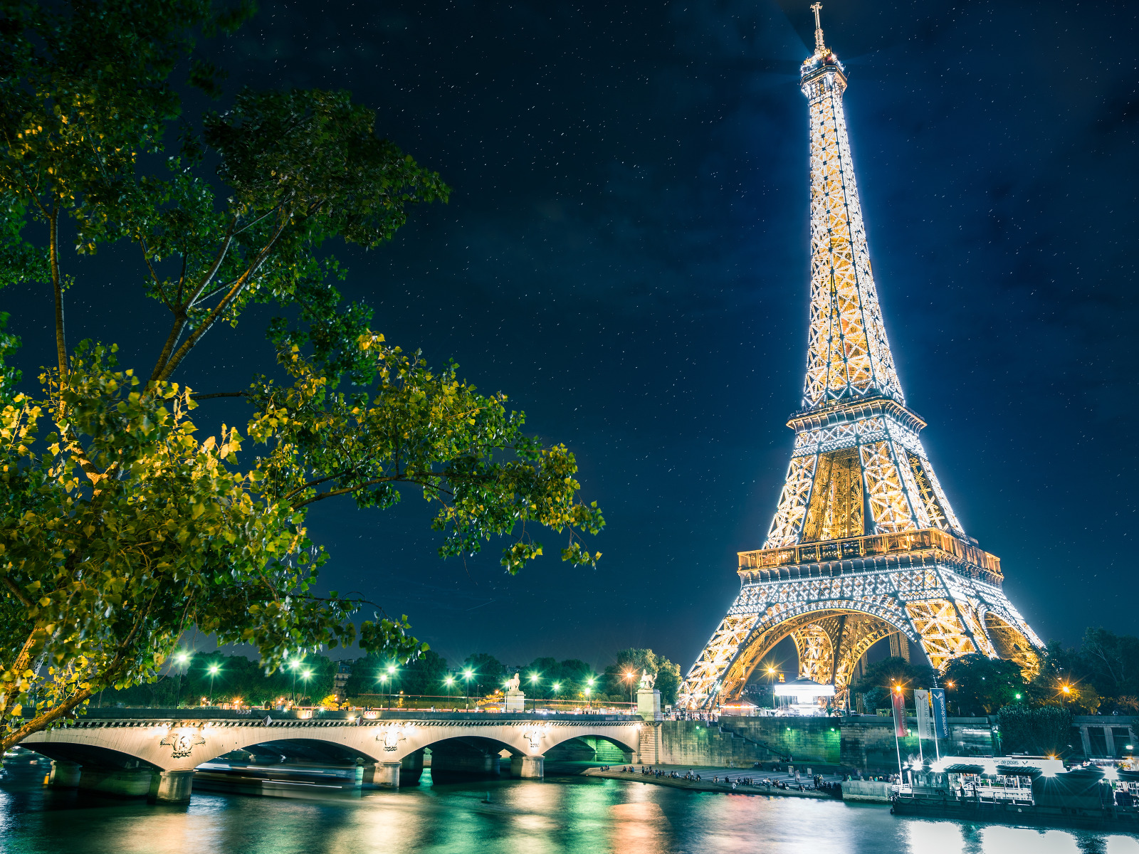 Скачать обои ночь, город, эйфелева башня, Paris, The Eiffel Tower, раздел г...