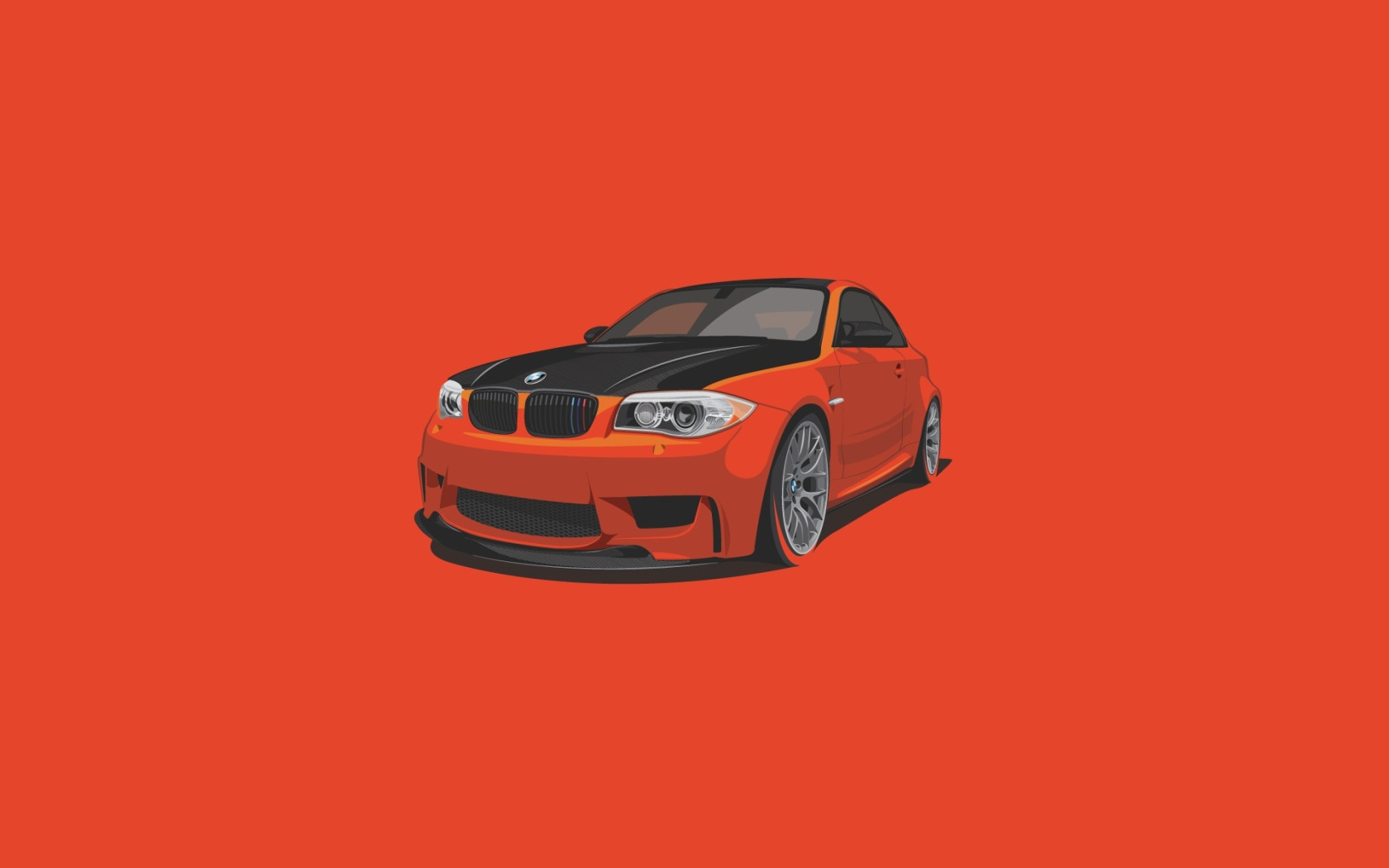Скачать обои BMW, Orange, Car, Minimalistic, раздел минимализм в разрешении...