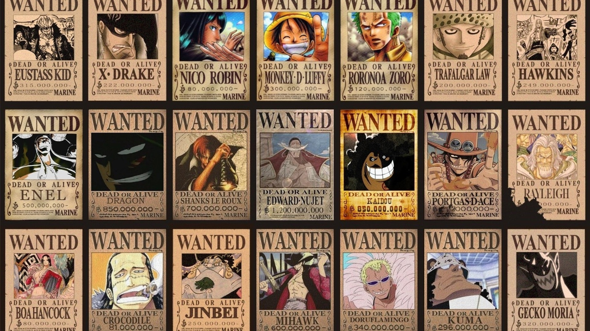Dragon, wanted, One Piece, Robin, pirates, Monkey D Luffy, Ace, Crocodile, ...