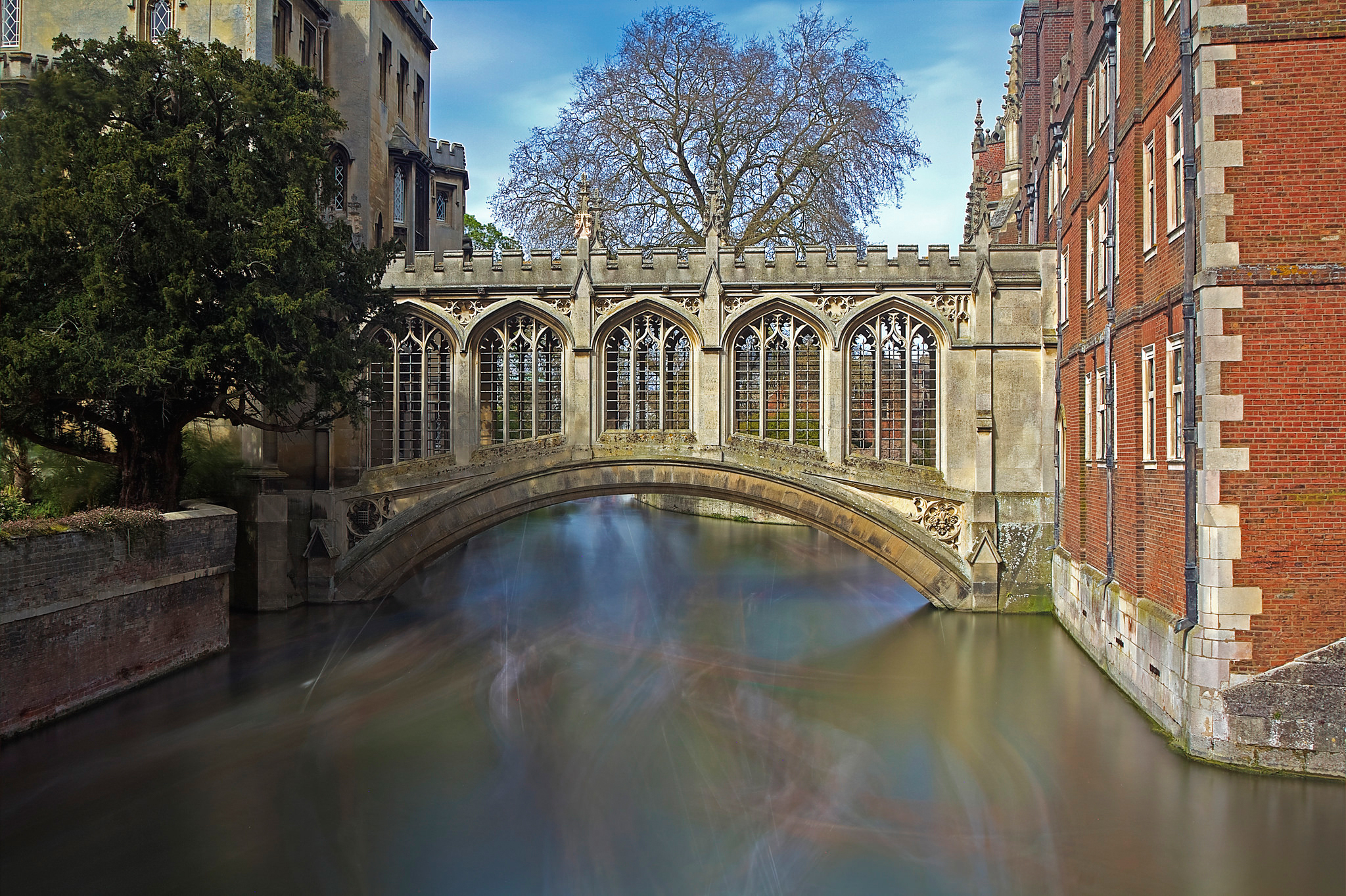Скачать обои мост, Англия, Кембридж, раздел город в разрешении 2048x1364.
