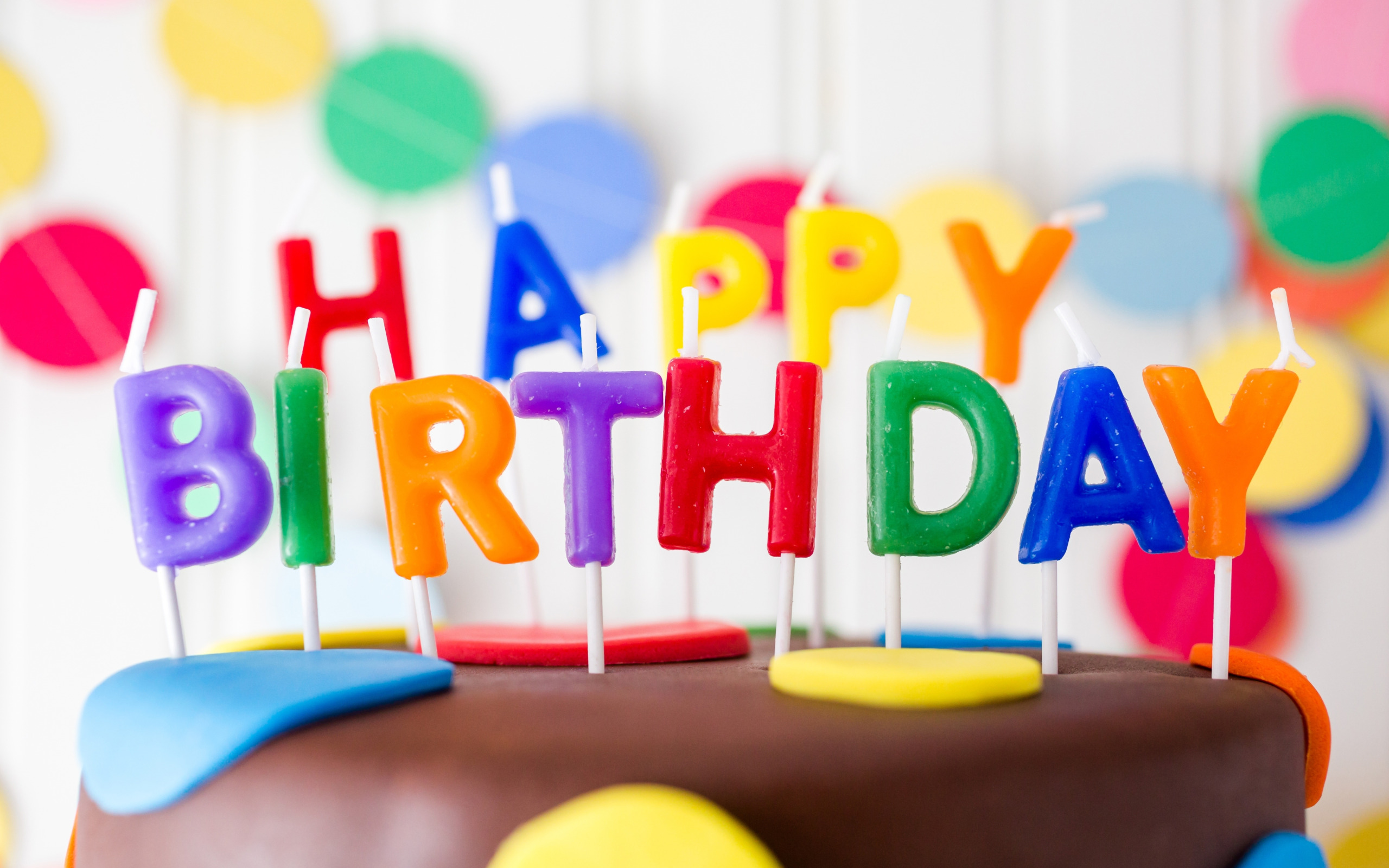 Скачать обои день рождения, свечи, colorful, торт, cake, Happy Birthday, ca...
