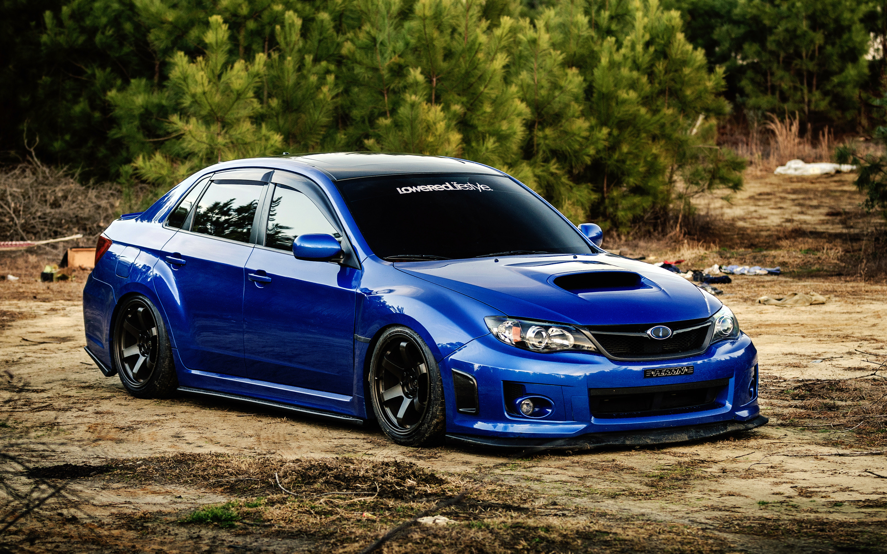 Subaru, Impreza, WRX, синяя, blue, Субару, Импреза, STi, frontside. 