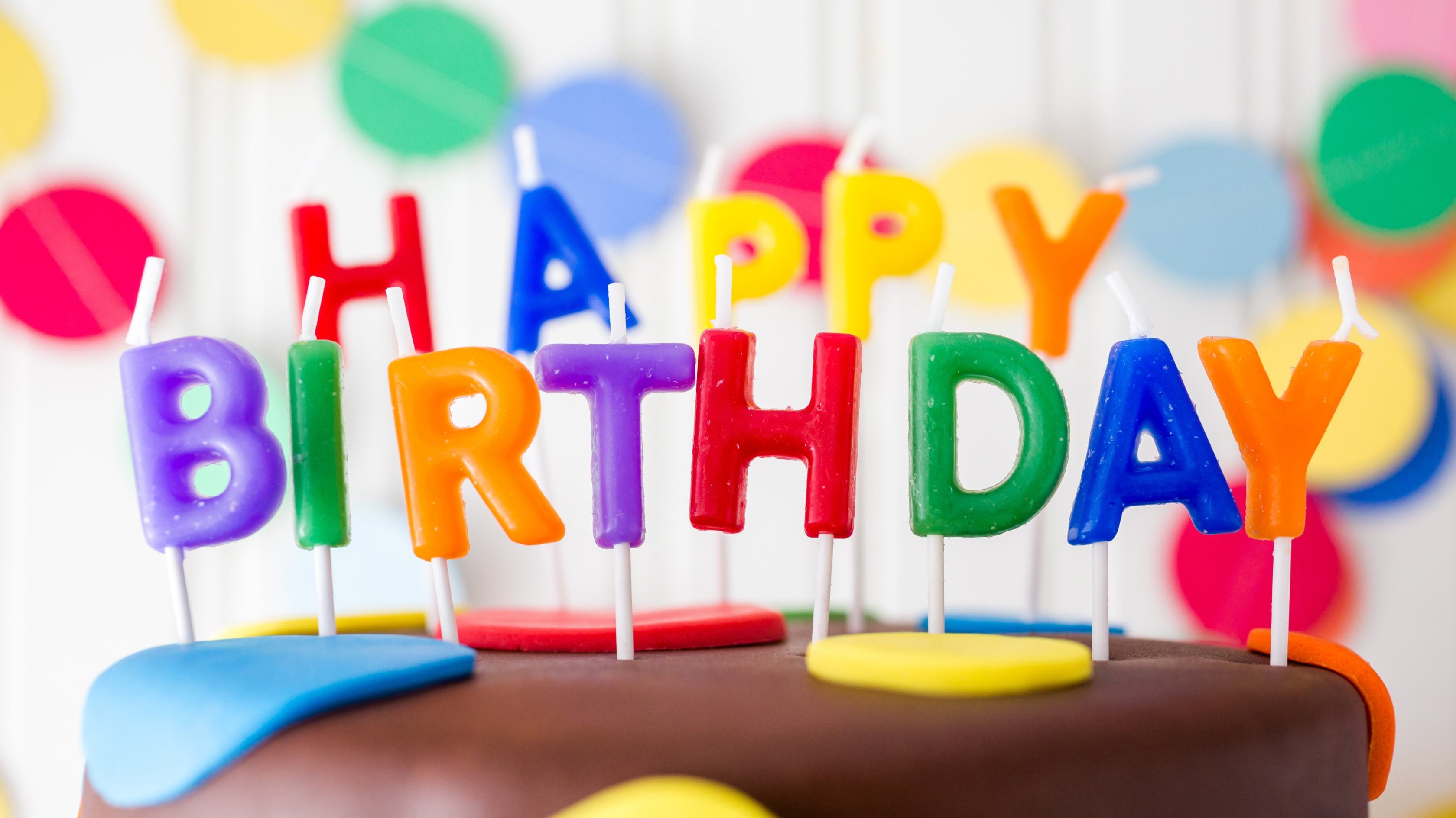 Обои для рабочего стола. день рождения, свечи, colorful, торт, cake, Happy Birthday...