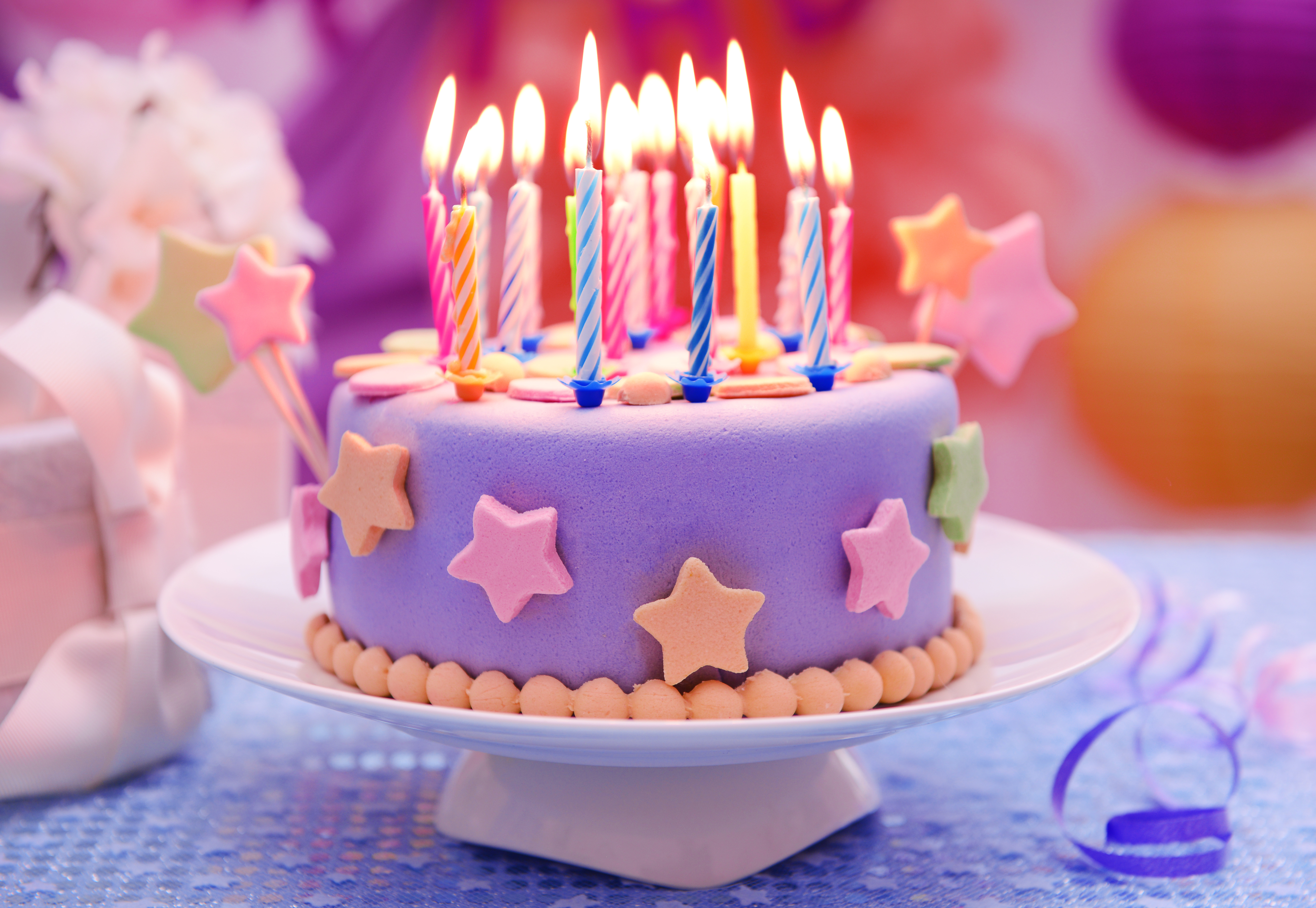 Скачать обои день рождения, свечи, торт, cake, Happy Birthday, candles, let...