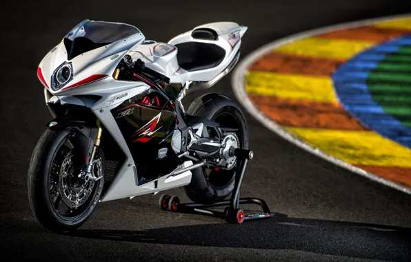 Картинка белый, мотоцикл, white, суперспорт, трек, MV Agusta
