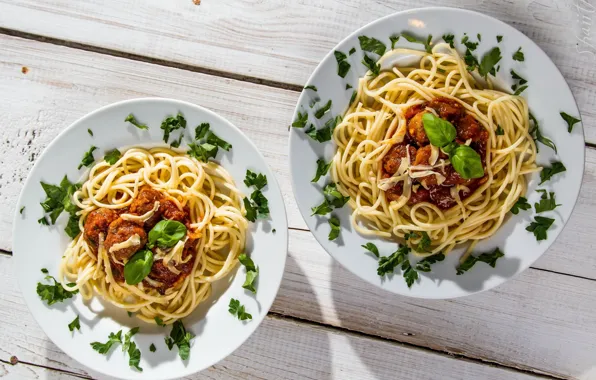 Картинка meat, dishes, spaghetti