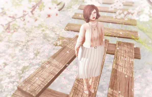 Картинка девушка, весна, сакура