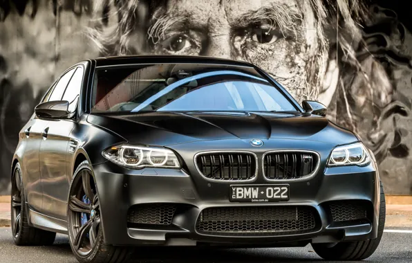 Картинка черный, бмв, BMW, F10, Sedan, 2015