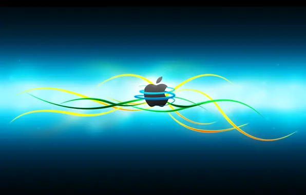 Картинка компьютер, линии, цвет, apple, яблоко, логотип, mac, телефон, ноутбук, эмблема, гаджет