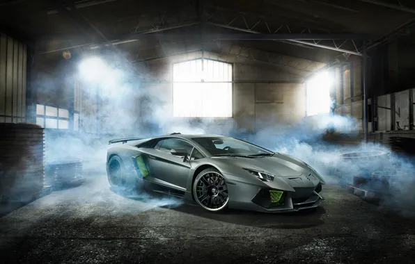 Картинка Lamborghini, Green, Smoke, LP700-4, Aventador, Limited, HAMANN