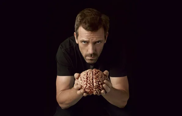 Картинка чёрный, мужчина, мозг, Доктор Хаус, вгляд