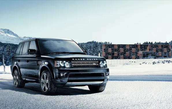 Картинка зима, снег, Land Rover, Range Rover
