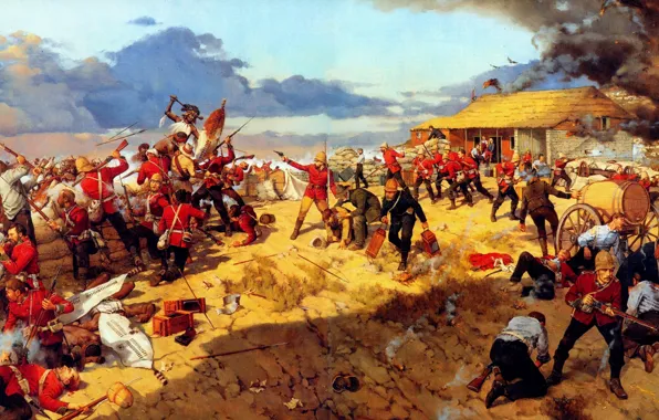 Картинка Битва, сражение, при, англо-зулусская война, Изандлва́не