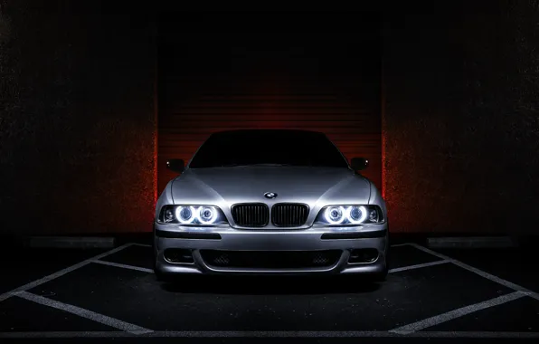 Картинка бмв, BMW, металлик, ангельские глазки, E39, 540i, 5 серия