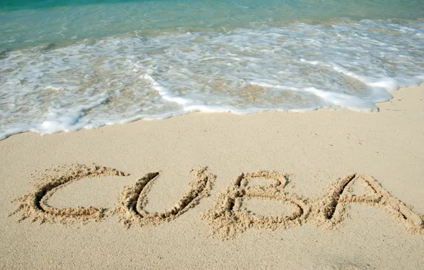 Картинка песок, море, волны, пляж, берег, summer, beach, sea, blue, sand, shore, paradise, cuba