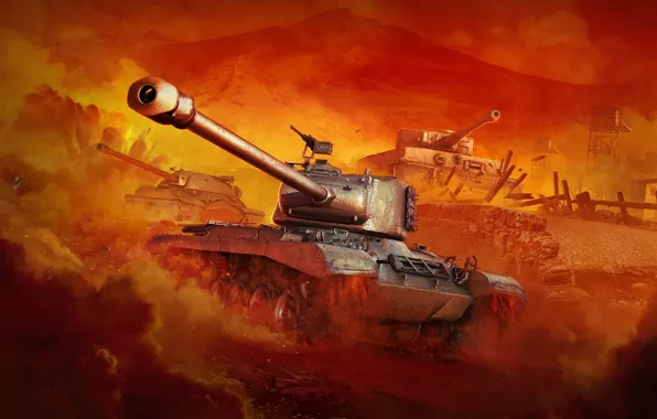 Картинка WoT, ИС-7, World of Tanks, PzKpfw VI Tiger, Мир Танков, Wargaming Net, M46 Patton, Tiger …