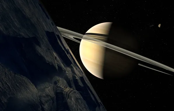 Картинка планета, Сатурн, арт