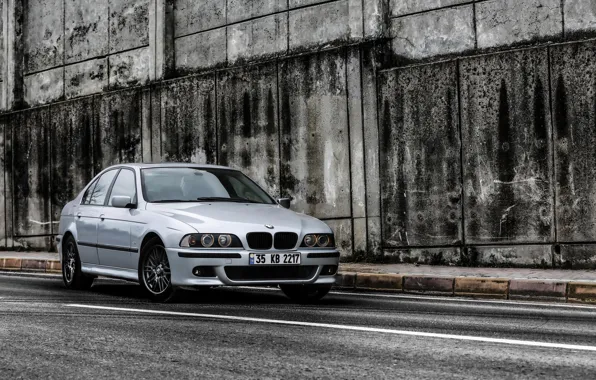 Картинка BMW, silver, серебристая, E39, 528i