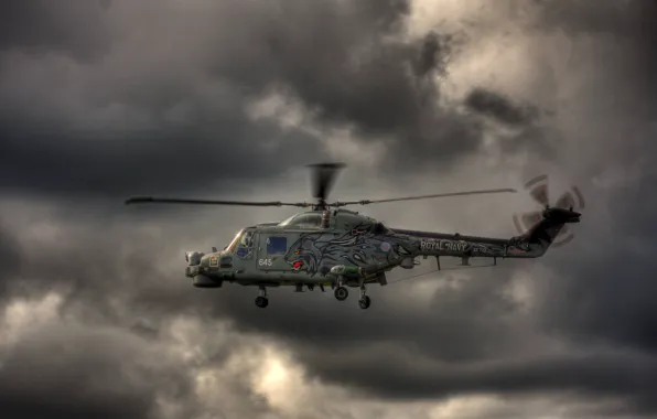 Картинка небо, полет, вертолёт, Wildcat, военно-транспортный, Agusta Westland, Super Lynx