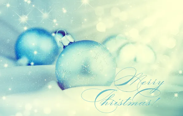 Картинка снег, блики, праздник, шары, игрушки, Новый год, боке, Merry Christmas, новогодние