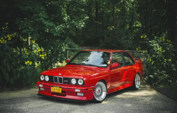 Картинка бмв, BMW, red, красная, tuning, e30