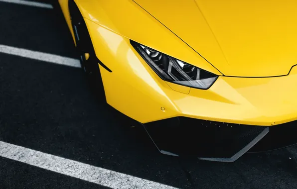Картинка Lamborghini, Front, Yellow, Supercar, Wheels, Huracan, LP610-4
