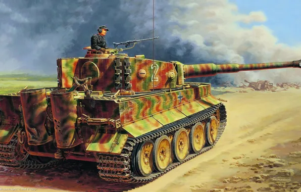 Картинка война, Тигр, танк, Tiger, тяжелый, немецкий