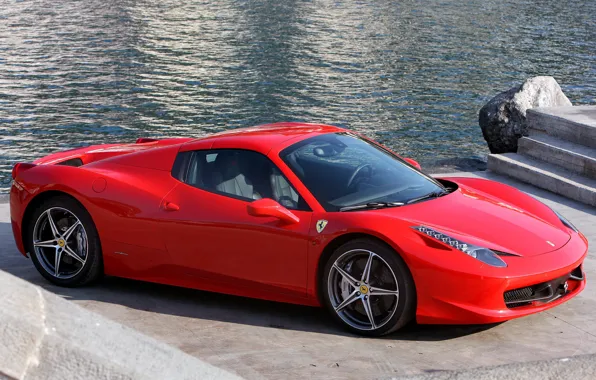 Картинка красный, Ferrari, суперкар, red, автомобиль, Spider, 458 Italia