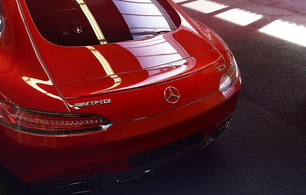 Картинка Mercedes-Benz, Red, Switzerland, AMG, Supercar, Rear, GT S