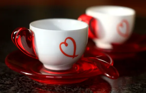 Картинка красное, сердце, ложка, чашка, белая, spoon, red heart, White cups