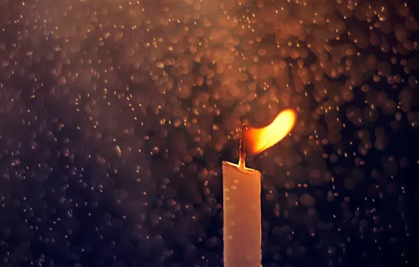 Картинка капли, макро, дождь, огонь, свеча