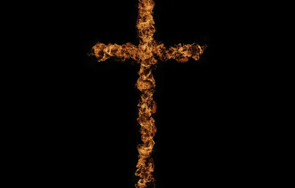 Картинка огонь, пламя, крест