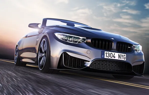 Картинка BMW, Car, Speed, Front, Sport, Road, Convertible