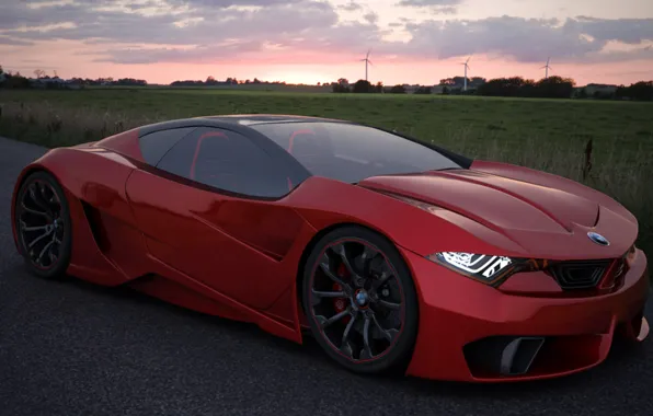Картинка авто, Concept, красный, BMW, GT4, M10
