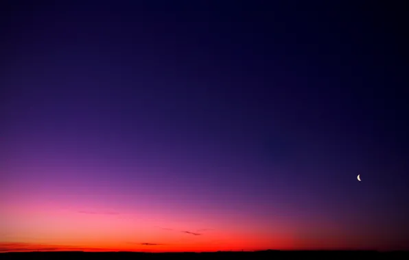 Картинка небо, закат, луна, 152