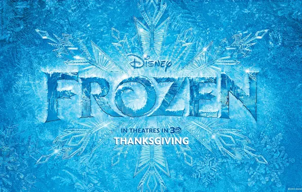 Картинка зима, узоры, мультфильм, лёд, Frozen, Disney, постер, снежинка, Холодное сердце