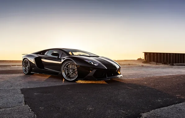 Картинка Lamborghini, Black, LP700-4, Aventador, Supercar, Wheels, B-Forged