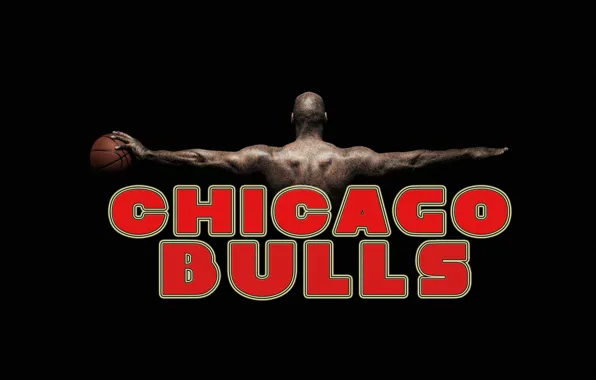 Картинка Красный, Черный, Мяч, Баскетбол, Фон, NBA, Чикаго Буллз, Chicago Bulls, Название