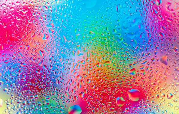 Картинка стекло, вода, капли, colorful, rainbow, glass, rain, water, drops