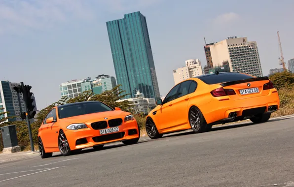 Картинка BMW, Orange, Matte, Tuning, F10
