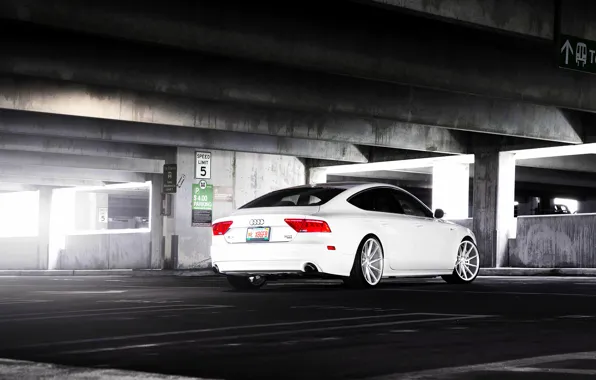 Картинка Audi, white, wheels, vossen