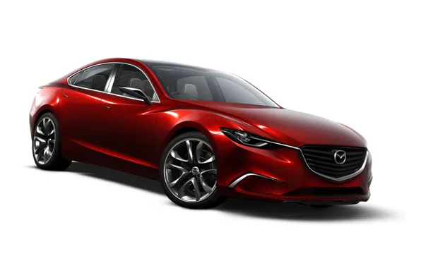 Картинка Красный, Авто, concept, Mazda, на белом фоне