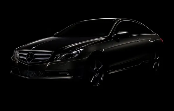 Картинка черный, купе, Mercedes-Benz, E-class