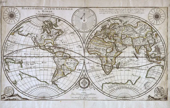 Картинка карта, полушария, planisphere duval