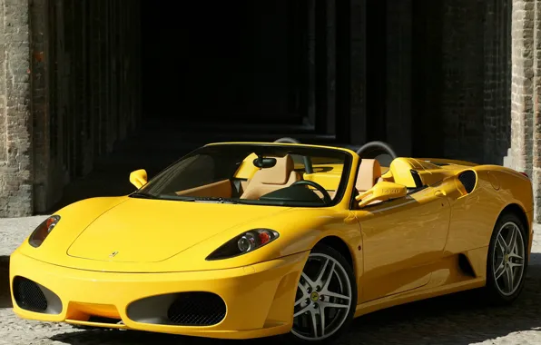 Картинка F430, Ferrari, supercar, yellow, Spider
