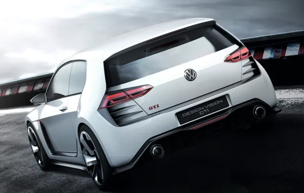 Картинка авто, Concept, Volkswagen, вид сзади, Golf, GTI, фольксваген, Design Vision