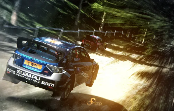 Картинка rally, ралли, subaru impreza, race, субару, Gran Turismo 5, рендер, video game