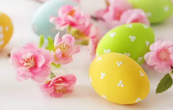 Картинка цветы, яйца, пасха, flowers, Easter, eggs, delicate