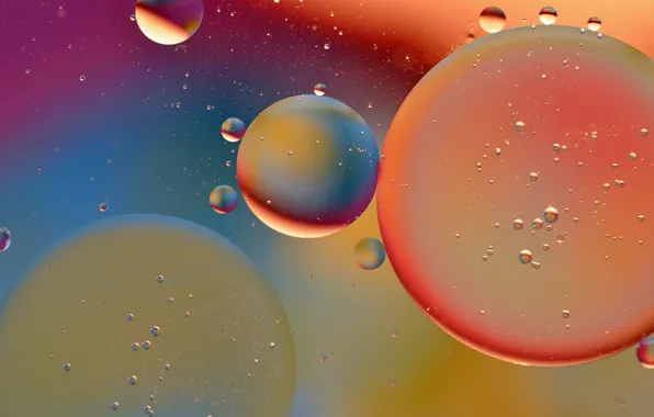 Картинка вода, пузырьки, масло, воздух, объем